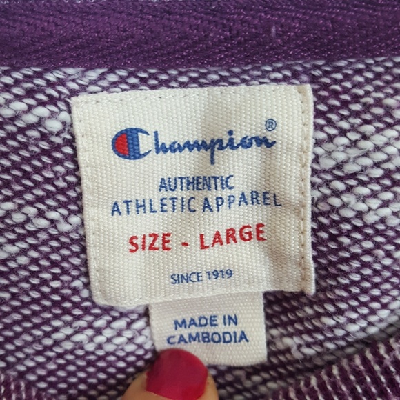 Champion Crewneck Purple Sweater Women's Large - Picture 4 of 7
